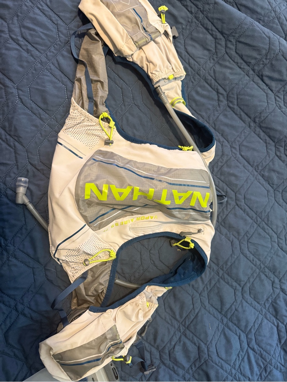 Natan Running Hydration Vest in Gray with Neon Yellow Accents